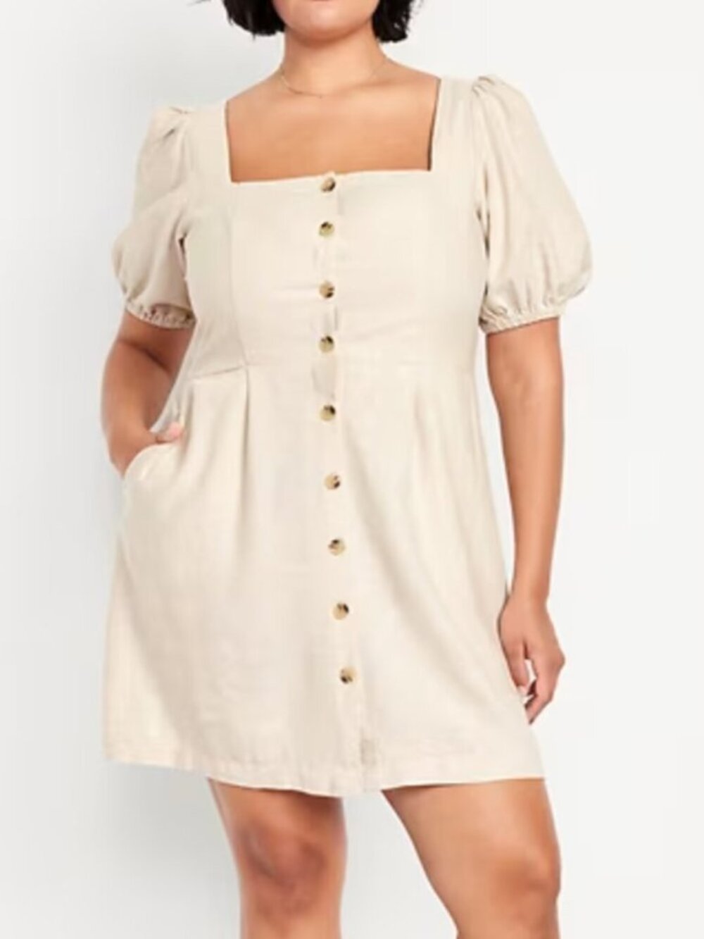 NWT Old Navy puff sleeve linen blend mini dress - 3X